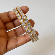 Silver/Gold Big Diamond Bangles(2 PC)/CZ Bangles/Indian Bangles/CZ stone bangles/Indian wedding/bridal jewelry/Gold bangles/Silver Bangles