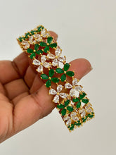 Ruby Green Gold Finish CZ diamond Bangles pair/Indian Party Wear Bracelets Bangles/CZ stone bangles/Indian wedding/bridal jewelry/bangles