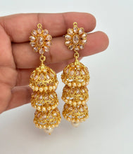 Gold Plated Polki Jhumka/Polki stone Jhumka/Indian Jewelry/Pakistani/Punjabi/Indian/Statement earring/Bridal earring/Indian wedding