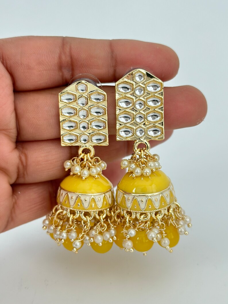 Bollywood Kundan Pearl Jhumka/Jhumka Earrings/Big jhumka/kundan Earrings/Indian earrings/Punjabi/Pakistani Jewelry/Bridal/Indian Wedding