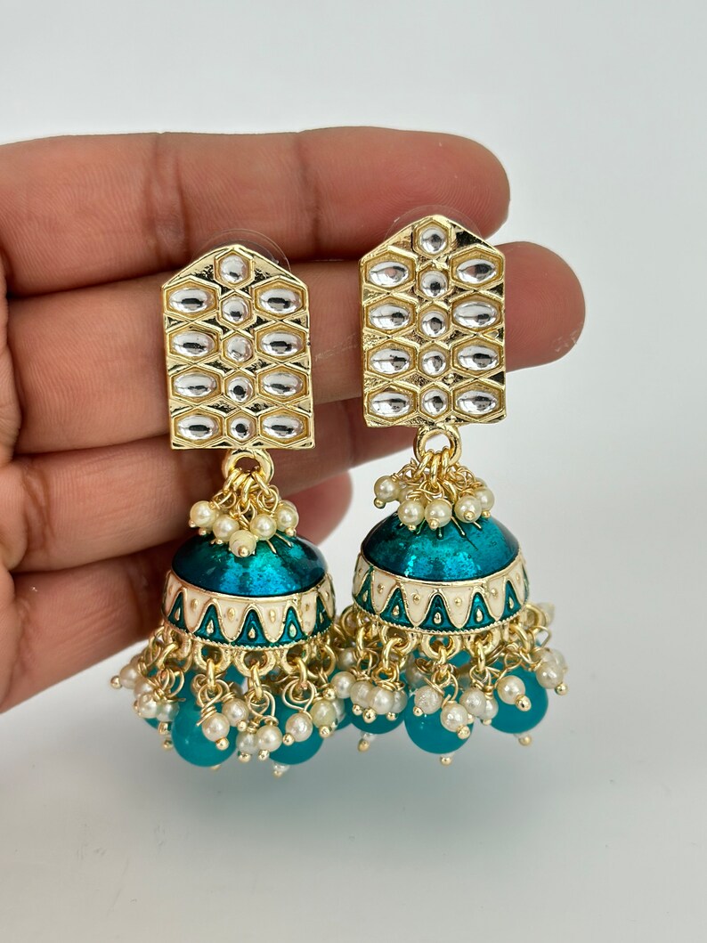 Bollywood Kundan Pearl Jhumka/Jhumka Earrings/Big jhumka/kundan Earrings/Indian earrings/Punjabi/Pakistani Jewelry/Bridal/Indian Wedding