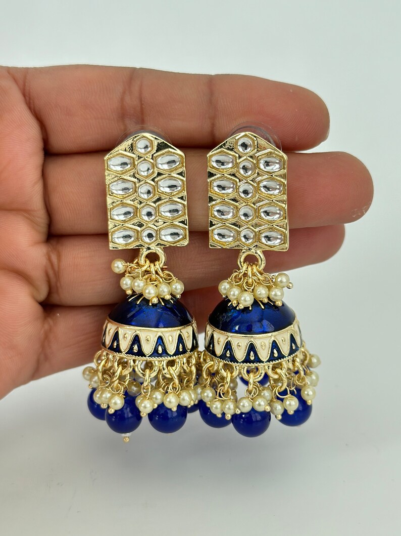 Bollywood Kundan Pearl Jhumka/Jhumka Earrings/Big jhumka/kundan Earrings/Indian earrings/Punjabi/Pakistani Jewelry/Bridal/Indian Wedding