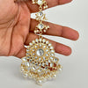 Kundan Tikka earrings Set Kundan tikka Maang tikka set Indian jewelry Pearl tikka set Bollywood jewelry indian wedding Bridesmaid Gifts