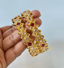 Antique Ruby Gold bangles/Classic Gold plated bangles Set//Statement Kadas/Gold Bangles/Bridal Bangles/Indian Wedding/Pakistani/Punjabi