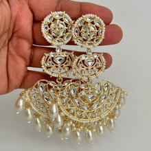 Deepika Padukone inspired Bollywood Kundan Earrings/Indian/pearl Earring/Pakistani/Statement Earrings/Long chandelier/bridal/Indian wedding