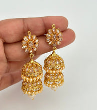Gold Plated Polki Jhumka/Polki stone Jhumka/Indian Jewelry/Pakistani/Punjabi/Indian/Statement earring/Bridal earring/Indian wedding