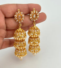 Gold Plated Polki Jhumka/Polki stone Jhumka/Indian Jewelry/Pakistani/Punjabi/Indian/Statement earring/Bridal earring/Indian wedding