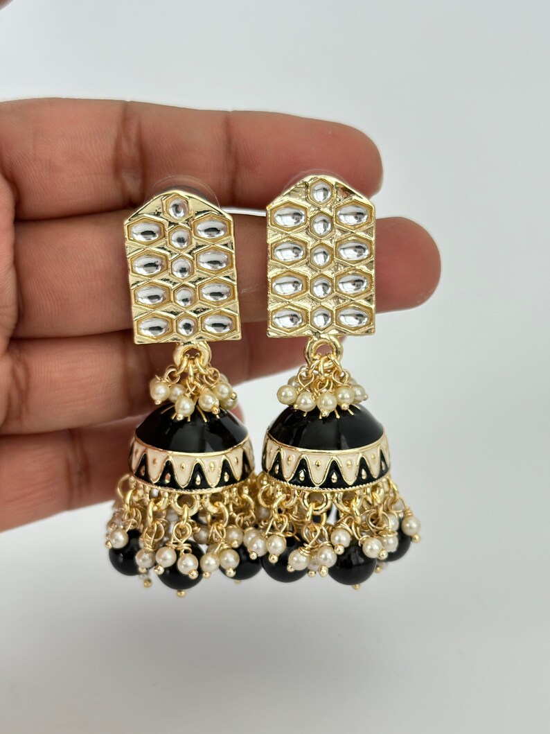 Bollywood Kundan Pearl Jhumka/Jhumka Earrings/Big jhumka/kundan Earrings/Indian earrings/Punjabi/Pakistani Jewelry/Bridal/Indian Wedding