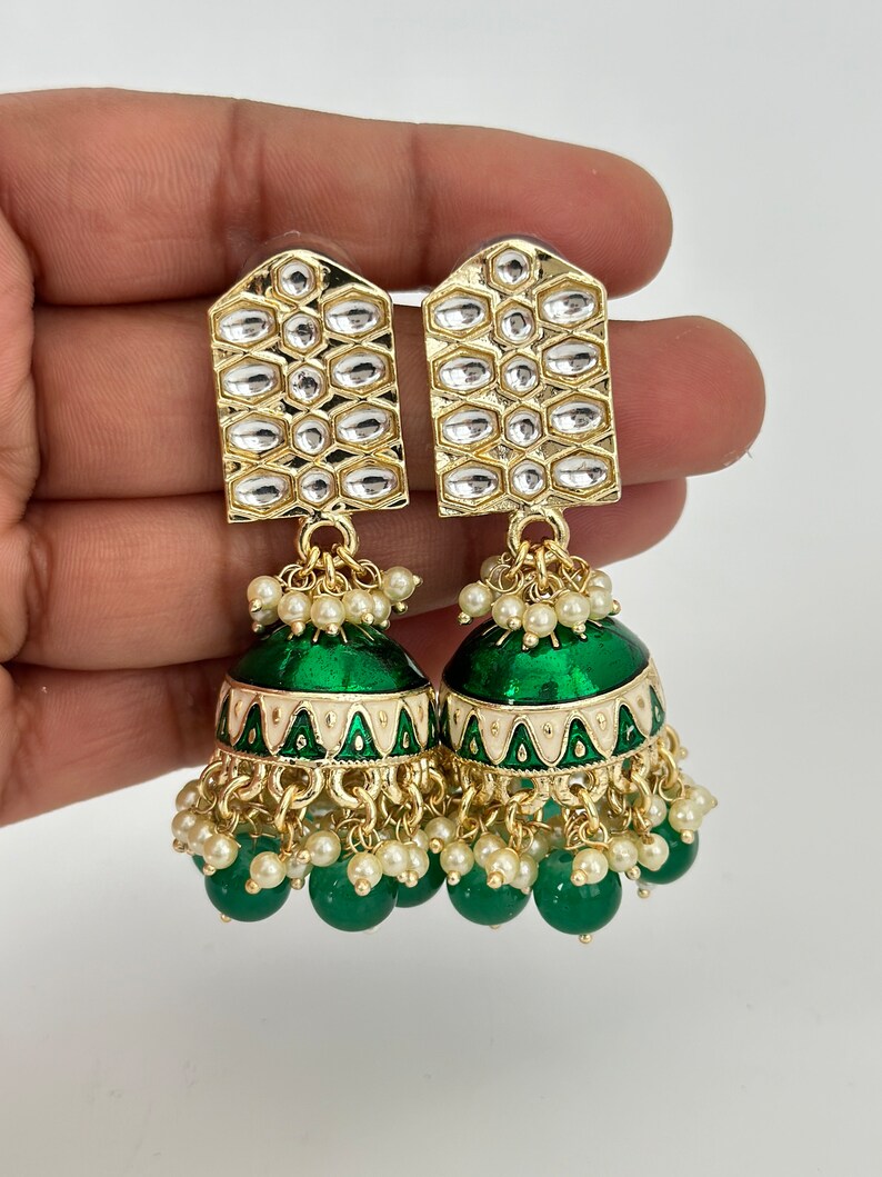 Bollywood Kundan Pearl Jhumka/Jhumka Earrings/Big jhumka/kundan Earrings/Indian earrings/Punjabi/Pakistani Jewelry/Bridal/Indian Wedding