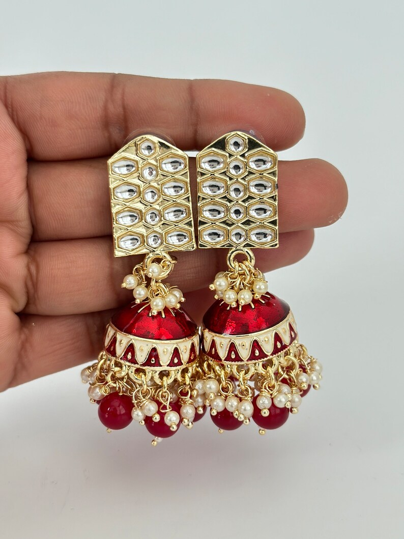 Bollywood Kundan Pearl Jhumka/Jhumka Earrings/Big jhumka/kundan Earrings/Indian earrings/Punjabi/Pakistani Jewelry/Bridal/Indian Wedding