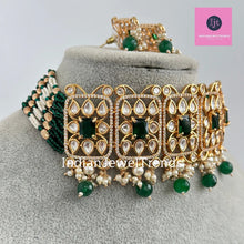Green Tyaani Kundan Bridal choker,Gold kundan choker,Wedding necklace, Bridal Jewelry,Pakistani Jewelry, Punjabi Jewelry,Fine Kundan Jewelry