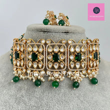 Green Tyaani Kundan Bridal choker,Gold kundan choker,Wedding necklace, Bridal Jewelry,Pakistani Jewelry, Punjabi Jewelry,Fine Kundan Jewelry