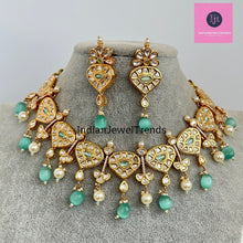 Mint Tyaani Kundan Bridal Necklace,Gold kundan Necklace,Wedding necklace, Bridal Jewelry,Pakistani Jewelry, Punjabi Jewelry,Fine Kundan