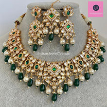 Green Fine Kundan Indian Bridal necklace, Wedding necklace, Fine kundan jewelry, Pakistani Jewelry, Indian Jewelry, Bridal Jewelry