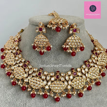 Ruby Tyaani Kundan Bridal Necklace,Gold kundan choker,Wedding necklace,Bridal Jewelry,Pakistani Jewelry,Punjabi Jewelry,Fine Kundan Jewelry