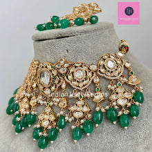 Green Fine Kundan Indian Bridal Choker, Wedding necklace, Fine kundan jewelry, Pakistani Jewelry, Indian Jewelry, Bridal Jewelry