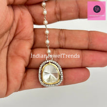 Uncut Polki dual tone Maang tikka/ Kundan Tikka/ Indian Jewelry/ Indian Wedding Jewelry/ Pakistani Jewelry/ Jhoomer/ Indian forehead jewelry