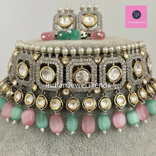 Mint Pink Premium Dual Tone uncut Polki Kundan Choker,Sabyasachi choker, Bollywood Indian Pakistani jewelry for wedding , Bridal jewelry