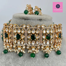 Green Tyaani Kundan Bridal choker,Gold kundan choker,Wedding necklace, Bridal Jewelry,Pakistani Jewelry, Punjabi Jewelry,Fine Kundan Jewelry