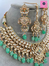 Mint Fine Kundan Indian Bridal necklace, Wedding necklace, Fine kundan jewelry, Pakistani Jewelry, Indian Jewelry, Bridal Jewelry