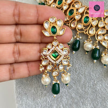 Green Fine Kundan Indian Bridal necklace, Wedding necklace, Fine kundan jewelry, Pakistani Jewelry, Indian Jewelry, Bridal Jewelry