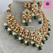 Green Fine Kundan Indian Bridal necklace, Wedding necklace, Fine kundan jewelry, Pakistani Jewelry, Indian Jewelry, Bridal Jewelry