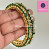 Bollywood Style Kundan Bangles 2pcs, Indian pakistani wedding jewelry, Gold Kundan bangles