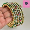 Bollywood Style Kundan Bangles 2pcs, Indian pakistani wedding jewelry, Gold Kundan bangles