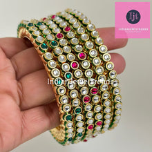Bollywood Style Kundan Bangles 2pcs, Indian pakistani wedding jewelry, Gold Kundan bangles