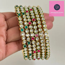 Bollywood Style Kundan Bangles 2pcs, Indian pakistani wedding jewelry, Gold Kundan bangles