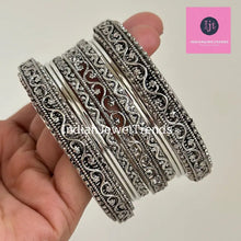 Bollywood Style oxidized Bangles set 8pcs, German silver bangles, Black metal bangles, Indian pakistani jewelry