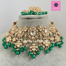 Green Fine Kundan Indian Bridal Choker, Wedding necklace, Fine kundan jewelry, Pakistani Jewelry, Indian Jewelry, Bridal Jewelry