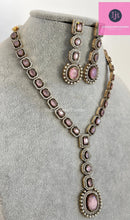 Pink Victorian CZ stone diamond Necklace, Sabyasachi Necklace, Statement Necklace, Semi Precious Necklace, Designer necklace