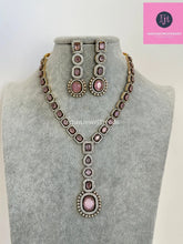 Pink Victorian CZ stone diamond Necklace, Sabyasachi Necklace, Statement Necklace, Semi Precious Necklace, Designer necklace