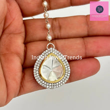 Uncut Polki dual tone Maang tikka/ Kundan Tikka/ Indian Jewelry/ Indian Wedding Jewelry/ Pakistani Jewelry/ Jhoomer/ Indian forehead jewelry