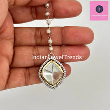 Uncut Polki dual tone Maang tikka/ Kundan Tikka/ Indian Jewelry/ Indian Wedding Jewelry/ Pakistani Jewelry/ Jhoomer/ Indian forehead jewelry