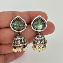 Premium quality Black Rose Gold AD Earrings/Victorian earrings/Statement Earrings/CZ Earrings/Indian Jewelry/Sabyasachi Earrings/Pakistani