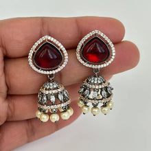 Premium quality Black Rose Gold AD Earrings/Victorian earrings/Statement Earrings/CZ Earrings/Indian Jewelry/Sabyasachi Earrings/Pakistani