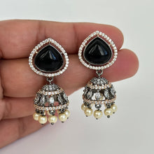 Premium quality Black Rose Gold AD Earrings/Victorian earrings/Statement Earrings/CZ Earrings/Indian Jewelry/Sabyasachi Earrings/Pakistani