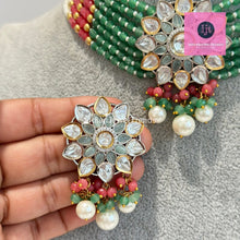 Premium quality Dual Tone silver foiled Kundan necklace/Traditional/Ethnic/Kundan Jewelry/Multi color Kundan Choker/Indian Bridal/wedding