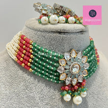 Premium quality Dual Tone silver foiled Kundan necklace/Traditional/Ethnic/Kundan Jewelry/Multi color Kundan Choker/Indian Bridal/wedding