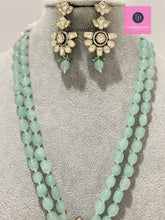 Mint Victorian uncut Polki Kundan Necklace/Indian Long Necklace/Statement Necklace/Long Mala/Semi Precious Necklace/Rani Haar/Pakistani