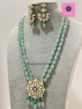 Mint Victorian uncut Polki Kundan Necklace/Indian Long Necklace/Statement Necklace/Long Mala/Semi Precious Necklace/Rani Haar/Pakistani
