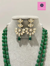 Green Victorian uncut Polki Kundan Necklace/Indian Long Necklace/Statement Necklace/Long Mala/Semi Precious Necklace/Rani Haar/Pakistani