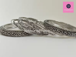 Bollywood Style oxidized Bangles set 8pcs, German silver bangles, Black metal bangles, Indian pakistani jewelry