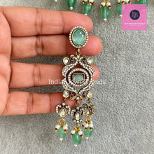 Mint victorian uncut Polki Kundan Choker, Sabyasachi Designer necklace, Bollywood, Indian Pakistani Jewelry for Wedding, bridal jewelry