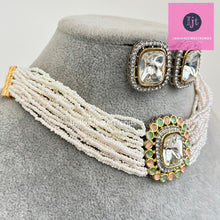 Victorian dual tone uncut polki kundan necklace/Sabyasachi Necklace/Kundan Jewelry Set/Indian wedding collection/Bridal Necklace