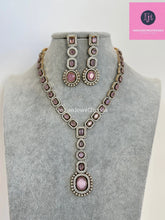 Pink Victorian CZ stone diamond Necklace, Sabyasachi Necklace, Statement Necklace, Semi Precious Necklace, Designer necklace