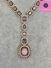 Pink Victorian CZ stone diamond Necklace, Sabyasachi Necklace, Statement Necklace, Semi Precious Necklace, Designer necklace
