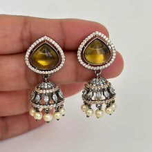 Premium quality Black Rose Gold AD Earrings/Victorian earrings/Statement Earrings/CZ Earrings/Indian Jewelry/Sabyasachi Earrings/Pakistani